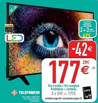 Telefunken tv led - led-tv tfl43fhd20bc
