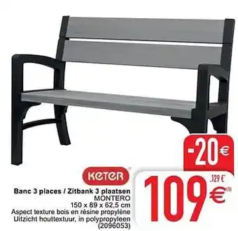 Banc 3 places - zitbank 3 plaatsen montero