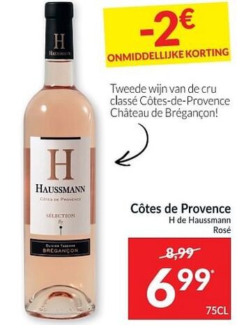 Intermarché Côtes-de provence h de haussmann rosé aanbieding