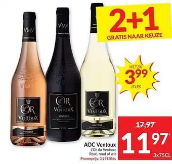 Intermarché Aoc ventoux l`or du ventoux rosé rood of wit aanbieding