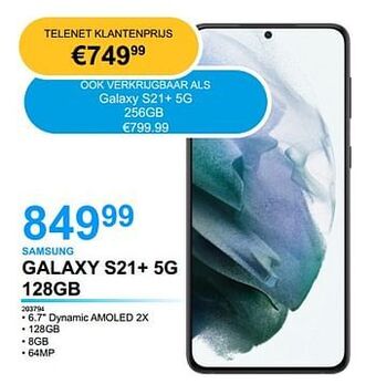 EHBO PC Samsung galaxy s21+ 5g 128gb aanbieding