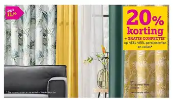 Leen Bakker 20% Korting + Gratis Confectie Op Heel Veel Gordijnstoffen En Voiles aanbieding