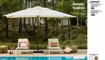 Parasol madeira vierkant