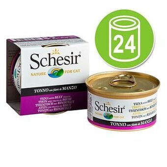 Zooplus 24x85g Natural Tonijn met Kip Schesir Kattenvoer aanbieding