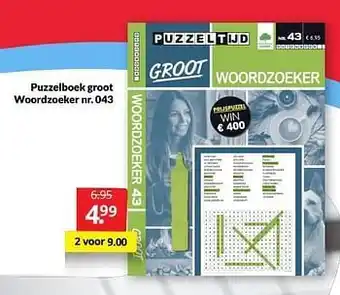 Boekenvoordeel Puzzelboek groot woordzoeker nr. 043 aanbieding