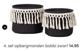 Baby & Tiener Kidsdepot set opbergmanden bobbi zwart aanbieding