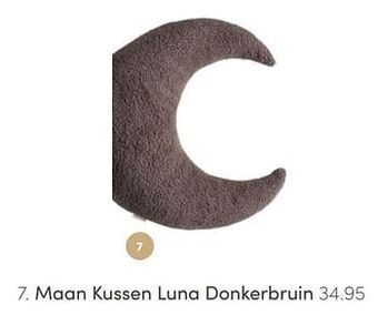 Baby & Tiener Maan kussen luna donkerbruin aanbieding