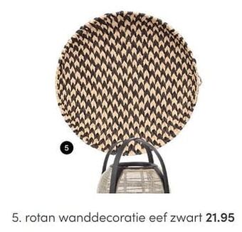 Baby & Tiener Kidsdepot rotan wanddecoratie eef zwart aanbieding