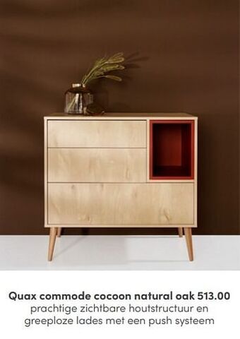 Baby & Tiener Quax commode cocoon natural oak aanbieding