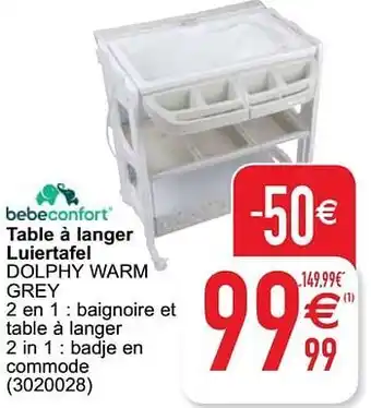 Cora Table à langer luiertafel dolphy warm grey aanbieding
