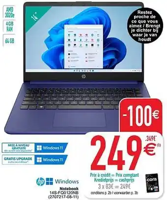 Cora Hp notebook 14s-fq0120nb aanbieding