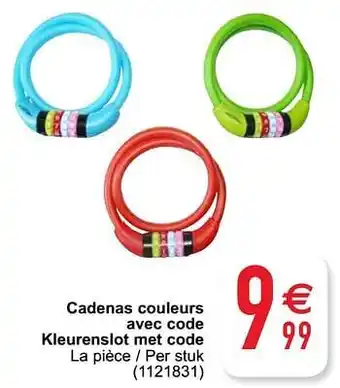 Cadenas couleurs avec code kleurenslot met code