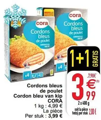 Cordons bleus de poulet cordon bleu van kip cora