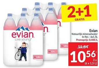 Intermarché Evian natuurlijk mineraalwater aanbieding
