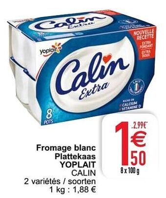 Cora Fromage blanc plattekaas yoplait calin aanbieding