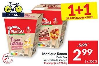 Intermarché Monique ranou pasta box aanbieding