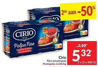 Intermarché Cirio fijne tomatenpulp aanbieding