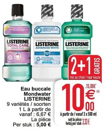 Cora Eau buccale mondwater listerine aanbieding
