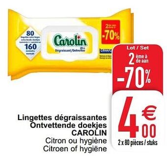 Cora Lingettes dégraissantes ontvettende doekjes carolin aanbieding