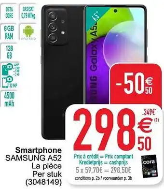 Cora Smartphone samsung a52 aanbieding