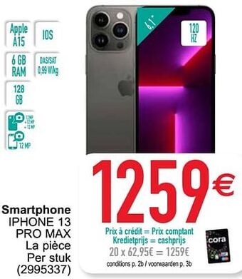 Cora Apple smartphone iphone 13 pro max aanbieding