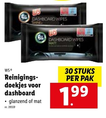 W5 Reinigingsdoekjes voor dashboard