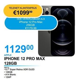 Elektro Van Assche Apple iphone 12 pro max 128gb aanbieding