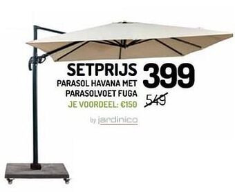 Oh Green Parasol havana met parasolvoet fuga aanbieding