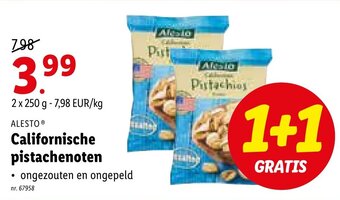 Lidl Alesto Californische pistachenoten aanbieding