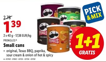 Lidl Pringles Small Cans aanbieding