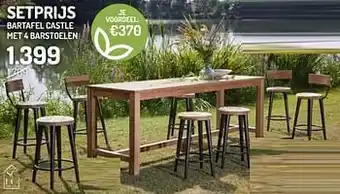 Bartafel castle met 4 barstoelen