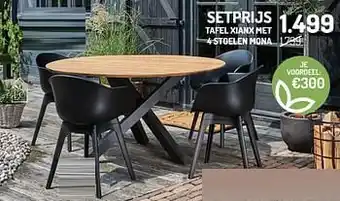 Tafel xianx met 4 stoelen mona