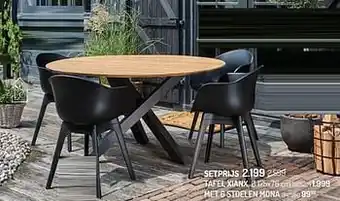 Oh Green Tafel xianx met 6 stoelen mona aanbieding