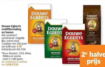 Albert Heijn Douwe Egberts Snelfiltermaling En Bonen aanbieding