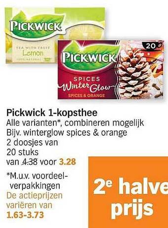 Albert Heijn Pickwick 1-kopsthee aanbieding