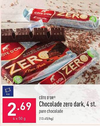ALDI Chocolade Zero Dark aanbieding
