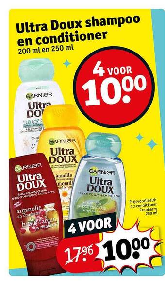 Kruidvat Ultra Doux Shampoo En Conditioner aanbieding