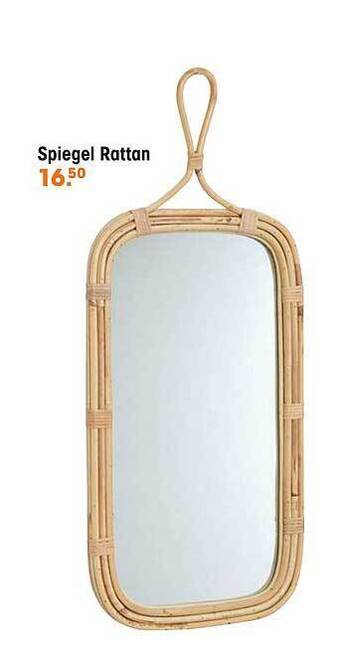 Kwantum Spiegel Rattan aanbieding