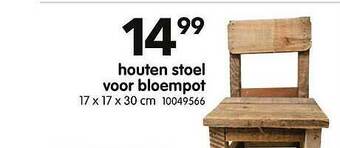 Yess Houten Stoel Voor Bloempot aanbieding