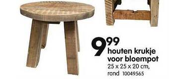 Yess Houten Krukje Voor Bloempot aanbieding