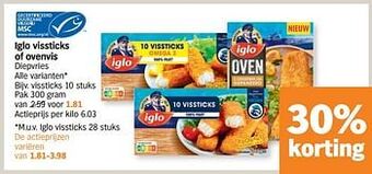 Albert Heijn Iglo vissticks aanbieding