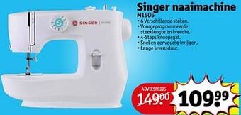 Kruidvat Singer naaimachine m1505 aanbieding