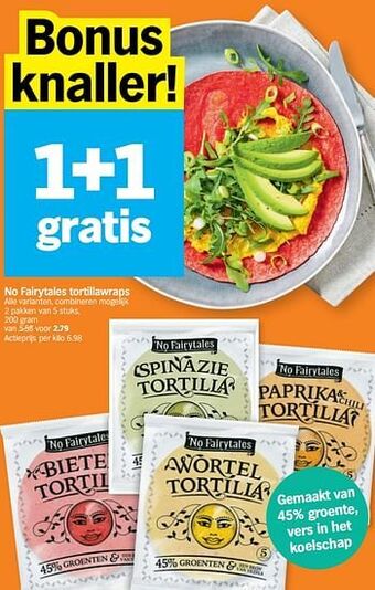 Albert Heijn No fairytales tortillawraps aanbieding