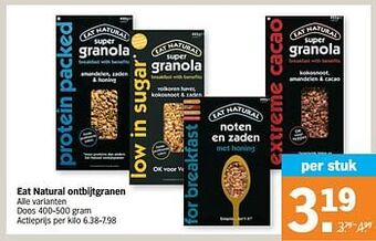 Albert Heijn Eat natural ontbijtgranen aanbieding