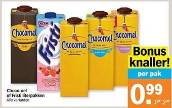 Albert Heijn Chocomel of fristi literpakken aanbieding