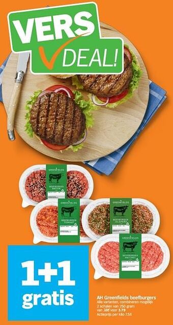 Albert Heijn Ah greenfields beefburgers aanbieding