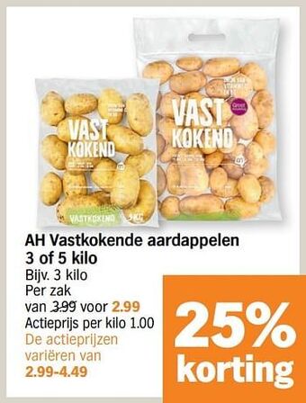 Albert Heijn Ah vastkokende aardappelen aanbieding