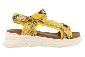 Berca Shoes S. Oliver Sandaal Op Sleehak Dames Chunky Trend Dierenprint - Geel aanbieding