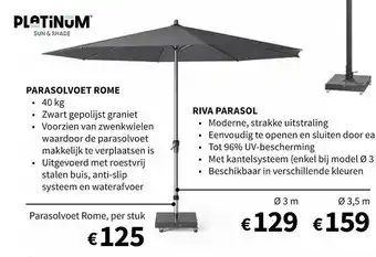 Horta Parasolvoet, Parasol aanbieding