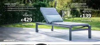 Horta Ligbed Tropic, Sunbed Cushion aanbieding